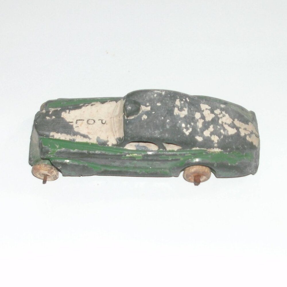 1930s Vintage BARCLAY Slush Mold Cast RADIO POLICE CAR with White Rubber Wheels